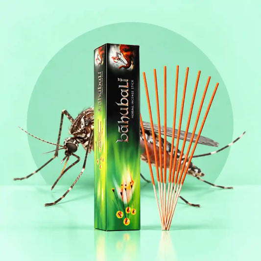 Bahubali Mosquito & Cockroach Repellent Sticks with green bg