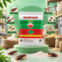 Sanphos Aluminium Phosphide Fumigant Powder 10g pouch for stored grain pest control against grain beetles, rice weevils and other storage pests.