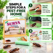 How to use Surya Cockroach Killer Chalk: draw lines, position, repack