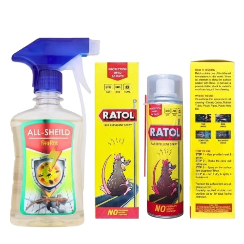 All-Sheild Liquid + RATOL Rat Repellent Spray 150ml Combo