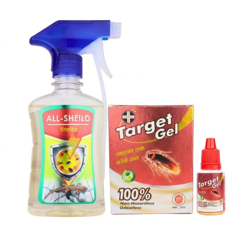 All Shield Car Rat Repellent Spray 500ml and Target Cockroach Gel 20g Combo Pack for Vehicle and Home Pest Control