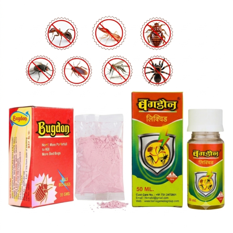 Bugdon 35g + Target Bug Fighter 1Ltr Combo - Complete Bed Bug Killer Solution for Indian Homes