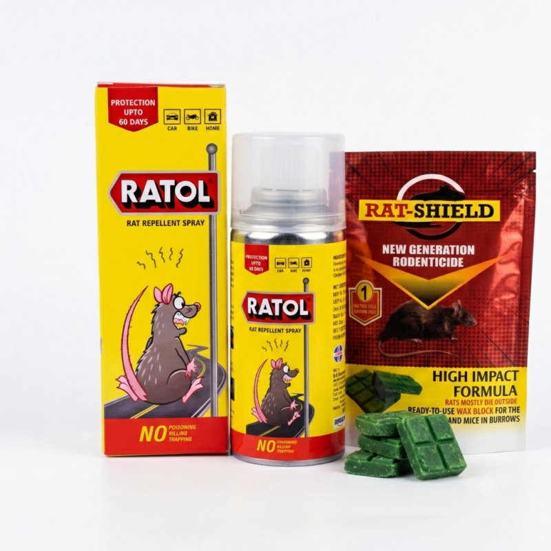 Ratol Rat Repellent Spray 150ml + Rat Shield Cake 100g Combo