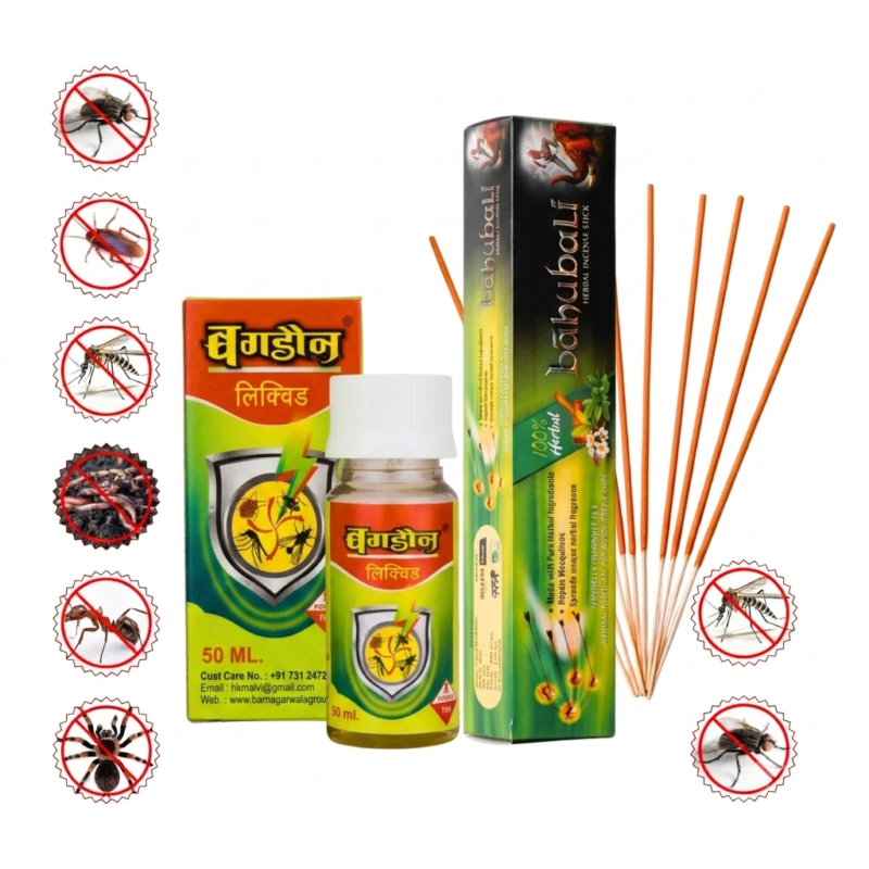Bahubali Herbal Sticks + Begone liquid 50ml Liquid Combo