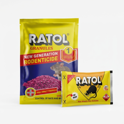 RATOL Cake 25g and RATOL Granules Combo Pack One Feed Kills Rats and Mice New Generation Rodenticide India