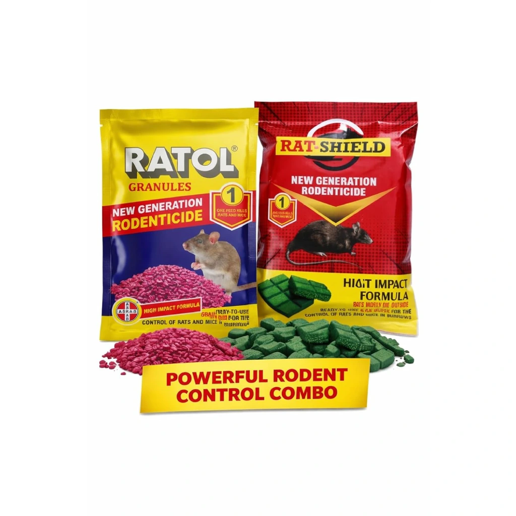 New Project (40) Ratol Shield 100g Wax Blocks and Ratol Granules 100g Combo Pack Powerful Rodent Control Kit