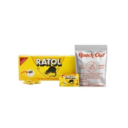 Ratol Cake 25g and Roach Out Cockroach Control Powder Combo Pack Pest Control Kit