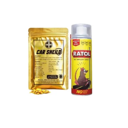 Car Sheild 10g Sachets and Ratol Rat Repellent Spray Combo Pack for Car and Bike Engine Protection India